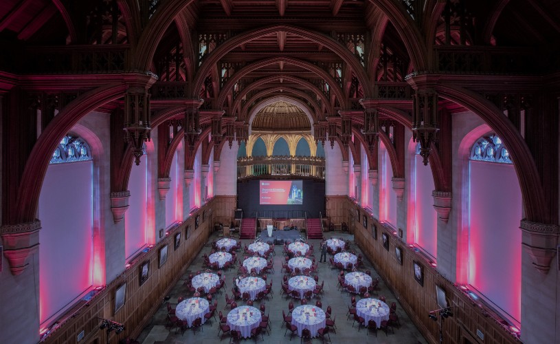 Wills Memorial Building's Great Hall set up for an event